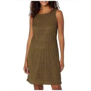 Anne Klein Loden Crochet Women's Shift Sleeveless Swing Dress Size US 8 NWT